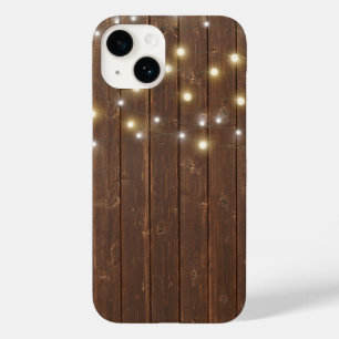 Lichterkette auf Eichenholz Case-Mate iPhone 14 Hülle