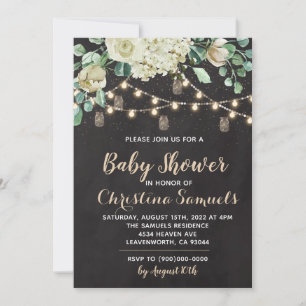 Lichterkette Baby Shower Einladung