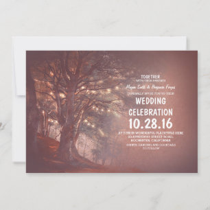 Lichterkette Baum Romantische Hochzeitseinladungen Einladung