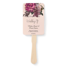 Lichterkette Burgunder Blumen Hochzeit Handfächer