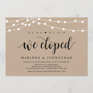 Lichterkette Kraft, schwarze Schrift, Hochzeits-El Einladung