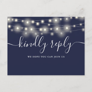Lichterkette Navy Blau Songwunsch RSVP Postkarte