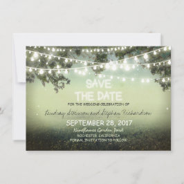 Lichterkette rustikal SAVE THE DATE FLAT CARDS