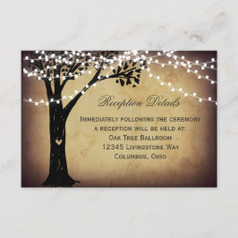 Lichterkette Rustikale Baum Hochzeitsempfang Karte