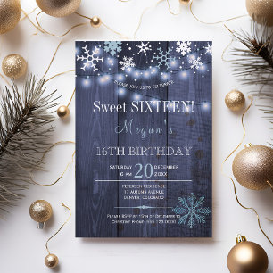 Lichterkette Schneeflocken chic Winter Sweet Sixte Einladung