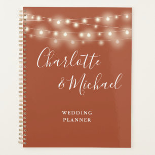 Lichterkette Signatur Schrift Terrakotta Hochzeit Planer