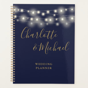 Lichterkette Skript Navy Blau Und Gold Hochzeit Planer