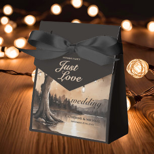 Lichterketten am Baum Romantische Landhochzeit Geschenkschachtel