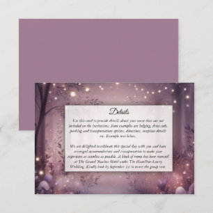 Lichterketten im Wald Glowing Hochzeit Begleitkarte
