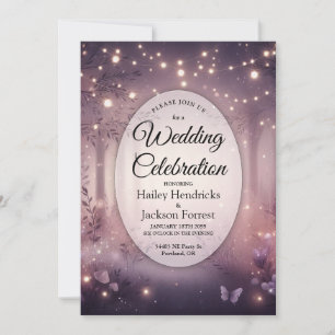 Lichterketten im Wald Glowing Hochzeit Einladung