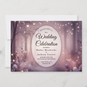 Lichterketten im Wald Glowing Hochzeit Einladung