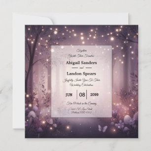Lichterketten im Wald Glowing Hochzeit Einladung