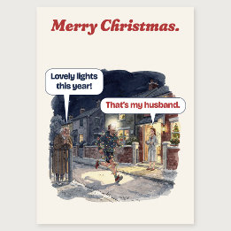 Lichterketten-Läufer Lustige Weihnachtskarte Feiertagskarte