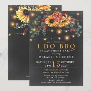 Lichterketten Sonnenblumen ICH MACH BBQ Paare Bad Einladung