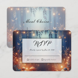 Lichterketten und mondbeschienene Waldmagie RSVP Karte