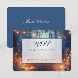 Lichterketten und mondbeschienene Waldmagie RSVP Karte