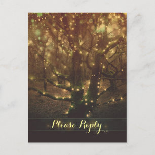 Lichterketten Wald Bäume RSVP Postkarten