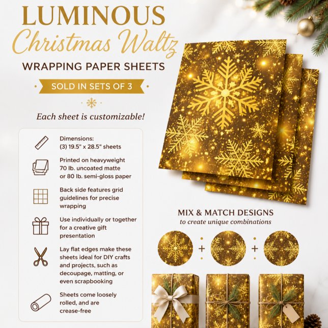 Lichterreicher Weihnachtswalzer Geschenkpapier Set (Von Creator hochgeladen)