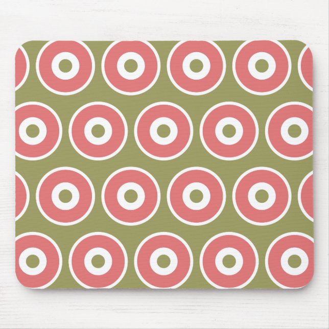 Lichtes und süßes Tan Coral Circle Muster Mousepad (Vorne)