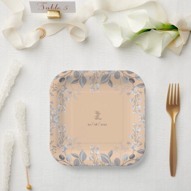 Lichtfarbe Pappteller (Hochzeit)