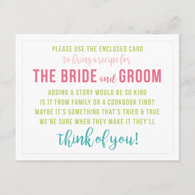 Lichtfarbene Rezeptkarte Duschkarte Begleitkarte (Vorderseite)