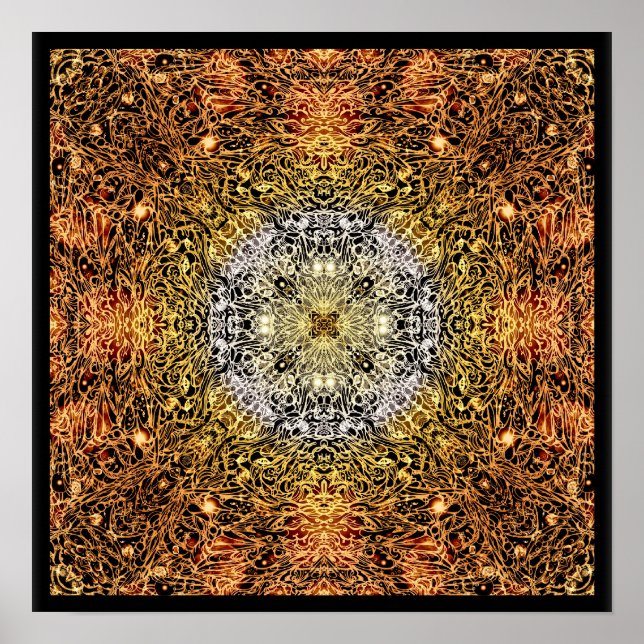 Lichtfasern Mandala Poster (Vorne)