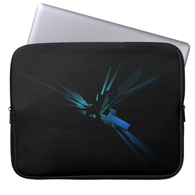 Lichtgeometrie von blau und grün laptopschutzhülle (Vorderseite)