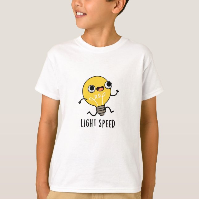 Lichtgeschwindigkeit Funny Running Bulb Puff T-Shirt (Vorderseite)