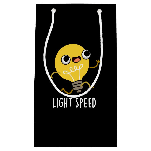 Lichtgeschwindigkeit Funny Running Bulb Pun Dark B Kleine Geschenktüte (Vorderseite)
