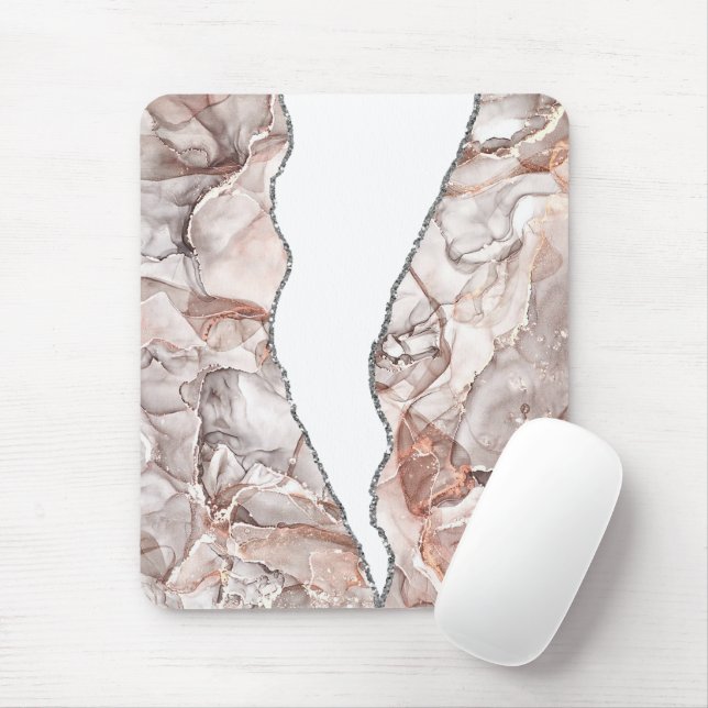 LICHTGOLDMARMOR AGATE SILVER GLITZER GLAM MOUSEPAD (Mit Mouse)