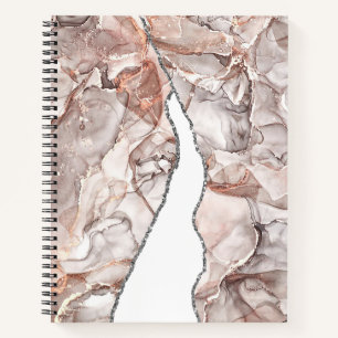 LICHTGOLDMARMOR AGATE SILVER GLITZER GLAM NOTIZBUCH