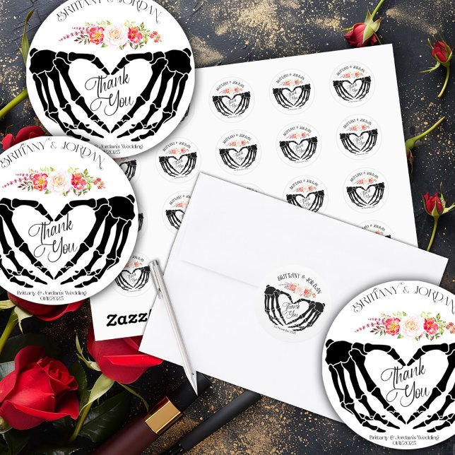 Lichtgotische Skeletthandschuhe Runder Aufkleber (Von Creator hochgeladen)