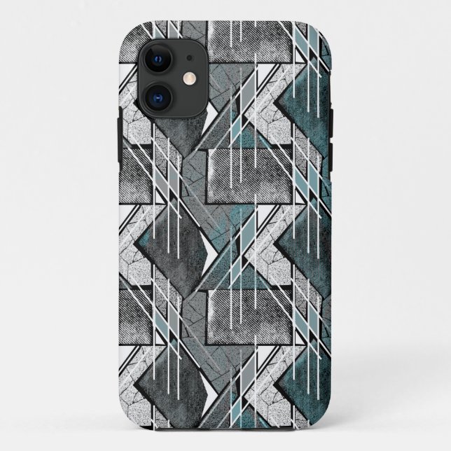 Lichtgrau geometrischer Druck. Case-Mate iPhone Hülle (Rückseite)