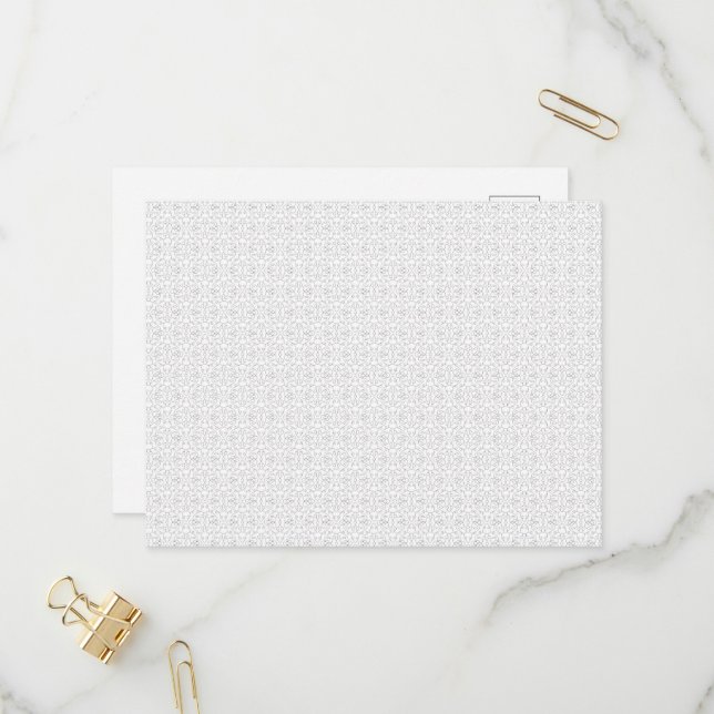 Lichtgrau geometrisches Fliesenmuster Einladungspostkarte (Vorderseite/Rückseite Beispiel)