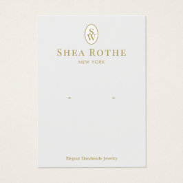 Lichtgraue Vintage Monogramm-Ohrensichtkarte