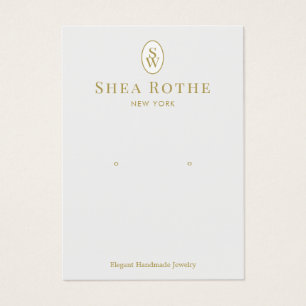 Lichtgraue Vintage Monogramm-Ohrensichtkarte