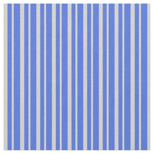 Lichtgraues und Royal Blue Stripes-Muster Stoff (Nahaufnahme)