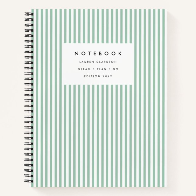 Lichtgrün gestrichenes Notebook Notizbuch (Vorderseite)