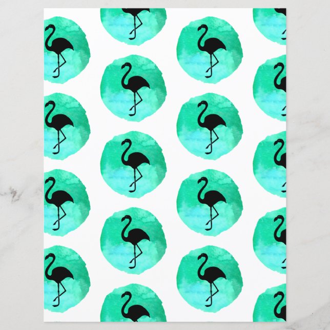 Lichtgrünes Flamingo Muster Scrapbook Paper (Vorderseite)