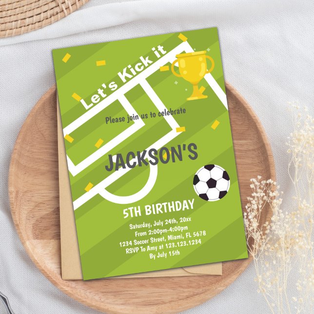 Lichtgrünes Party Einladung (World Cup Light Green Soccer Birthday Invitations)