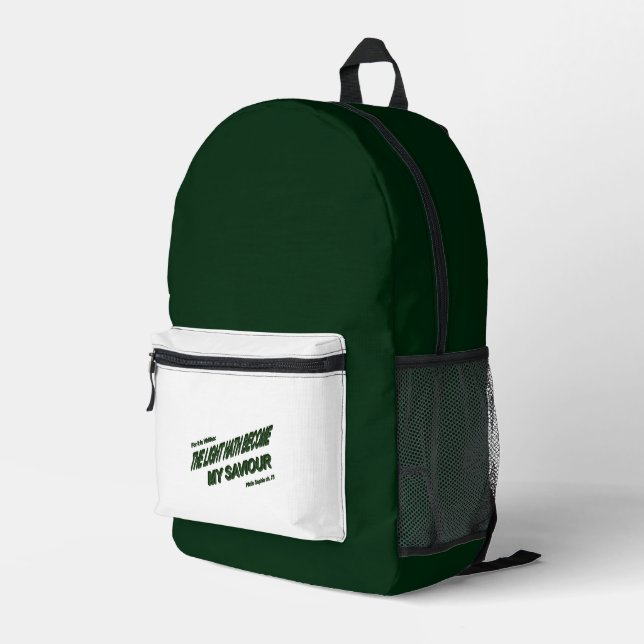 Lichthahn wird mein Retter - Grün Bedruckter Rucksack (Rückseitige Ecke Rechts)