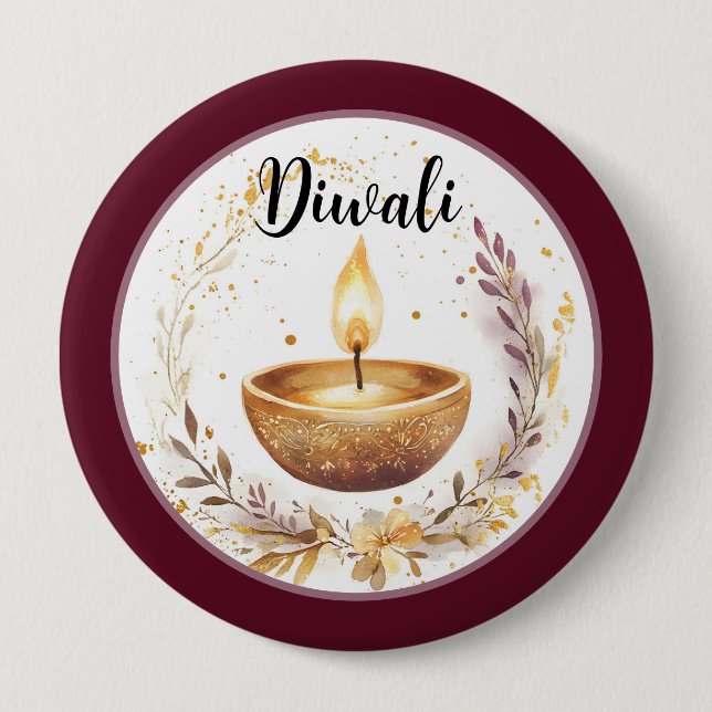 Lichtkreis: Ein Diwali-Segen Button (Vorderseite)