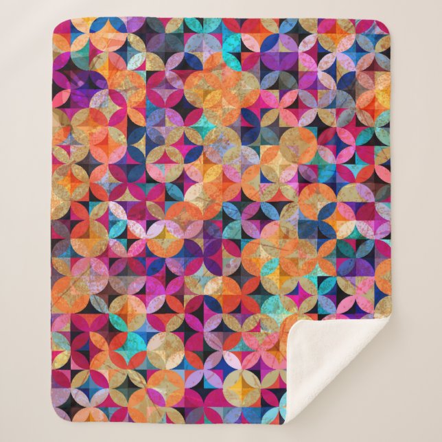 Lichtkreise Abstrakter Vintager Hintergrund Sherpadecke (Vorderseite)