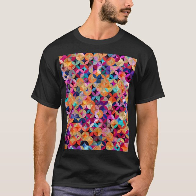 Lichtkreise Abstrakter Vintager Hintergrund T-Shirt (Vorderseite)
