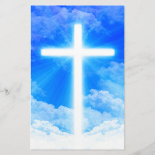 Lichtkreuz Jesus Christus Christlich anpassbar Briefpapier