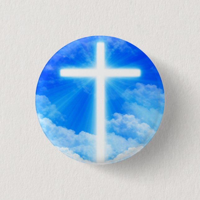 Lichtkreuz Jesus Christus Christlich anpassbar Button (Vorderseite)