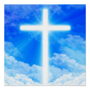 Lichtkreuz Jesus Christus Christlich anpassbar Poster