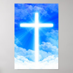 Lichtkreuz Jesus Christus Christlich anpassbar Poster