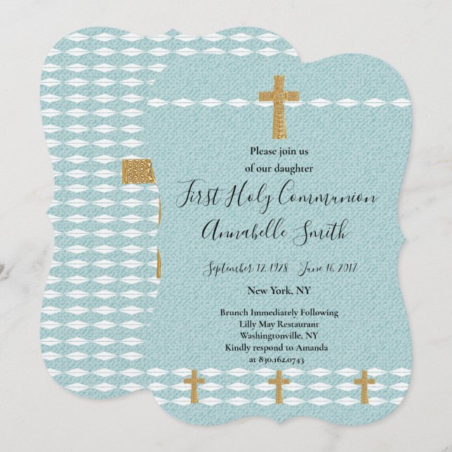 Lichtkreuz Jesus Christus Erster Heiliger Comm Einladung (Vorne/Hinten)