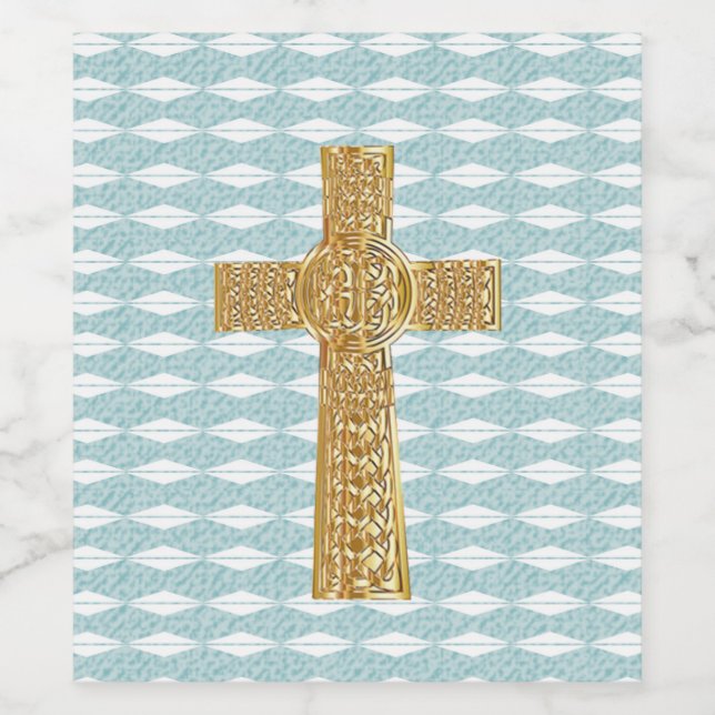 Lichtkreuz Jesus Christus Weinetikett (Einzelnes Label)